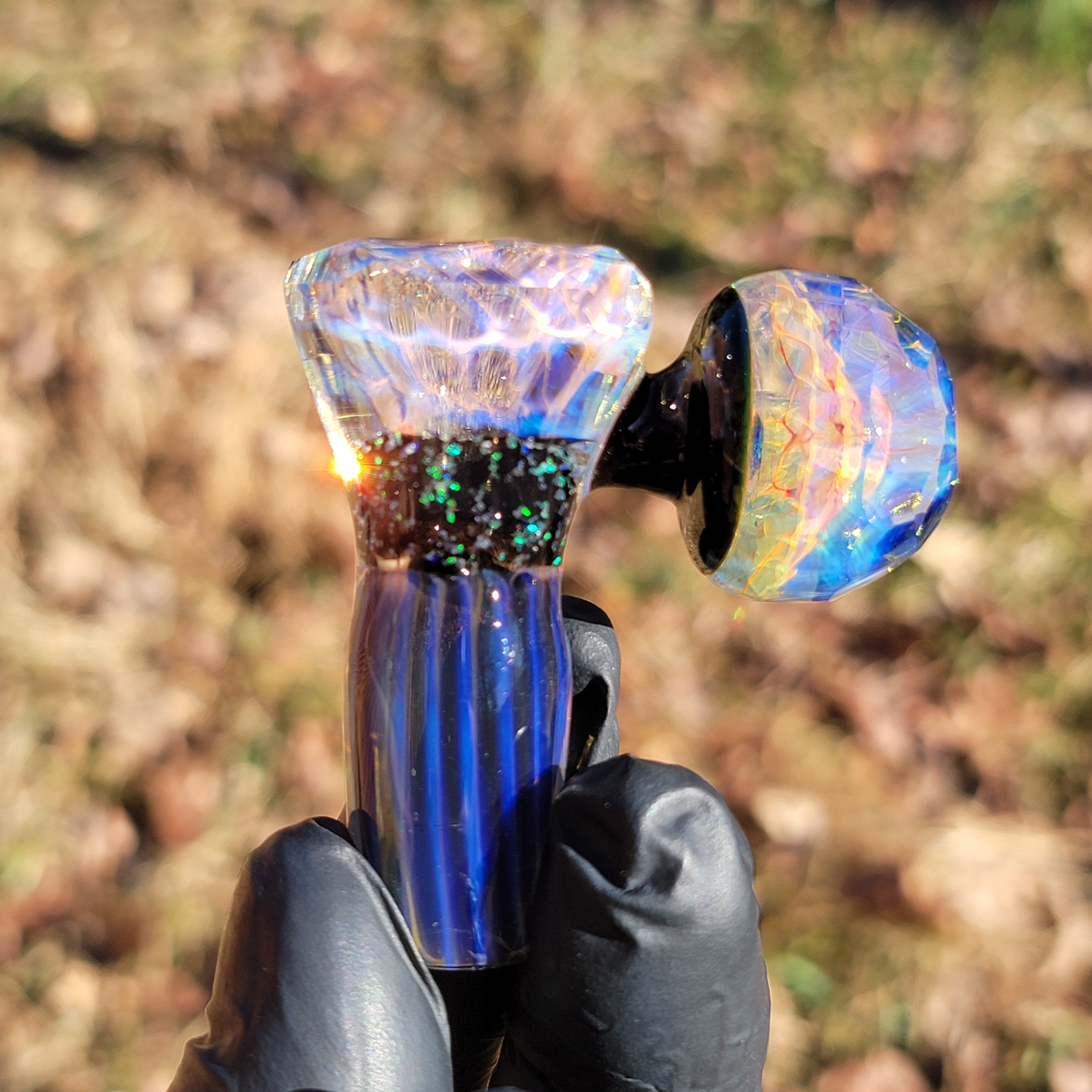 18mm Faceted Slide with Faceted marble