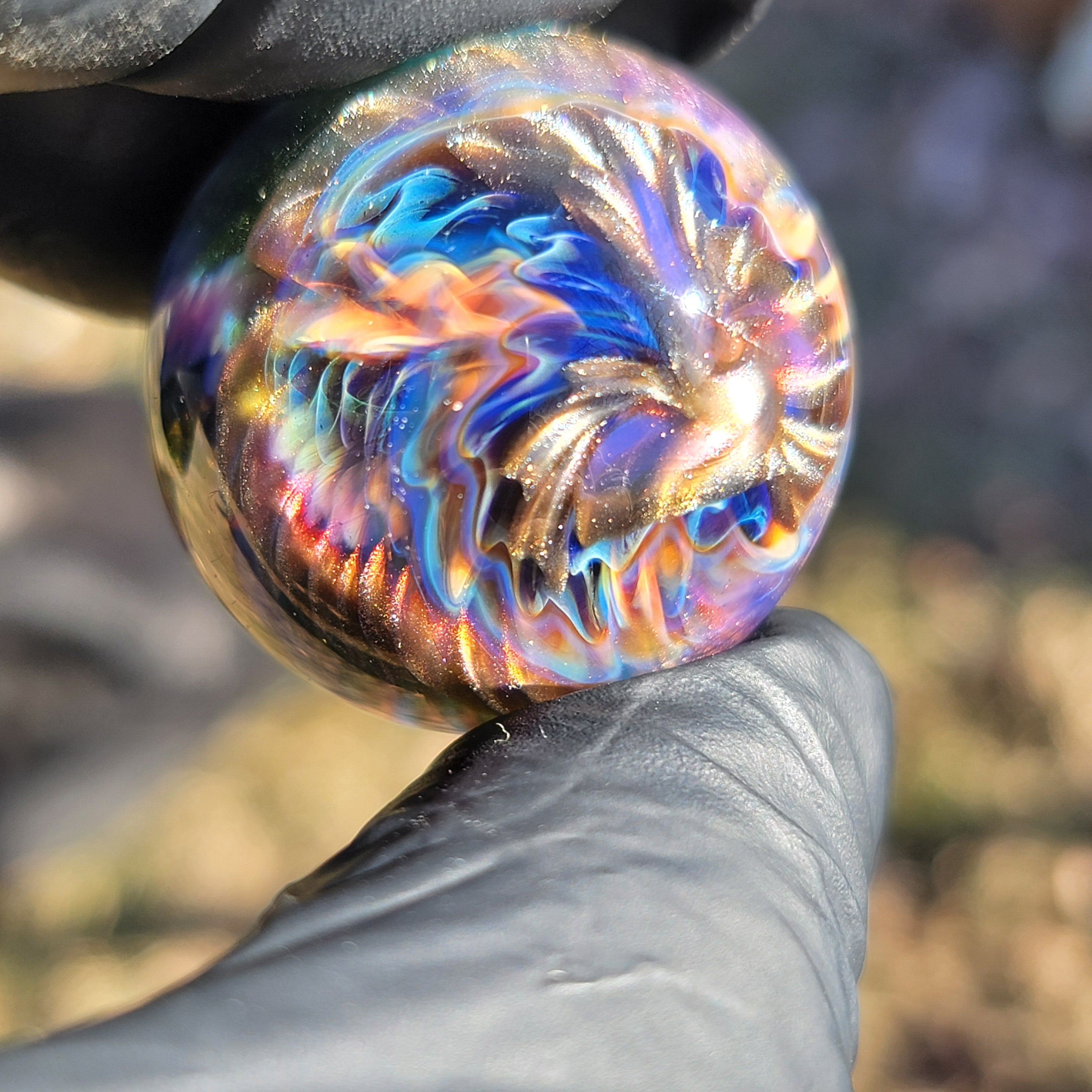 "Fantasy" mini marble.  1.32"