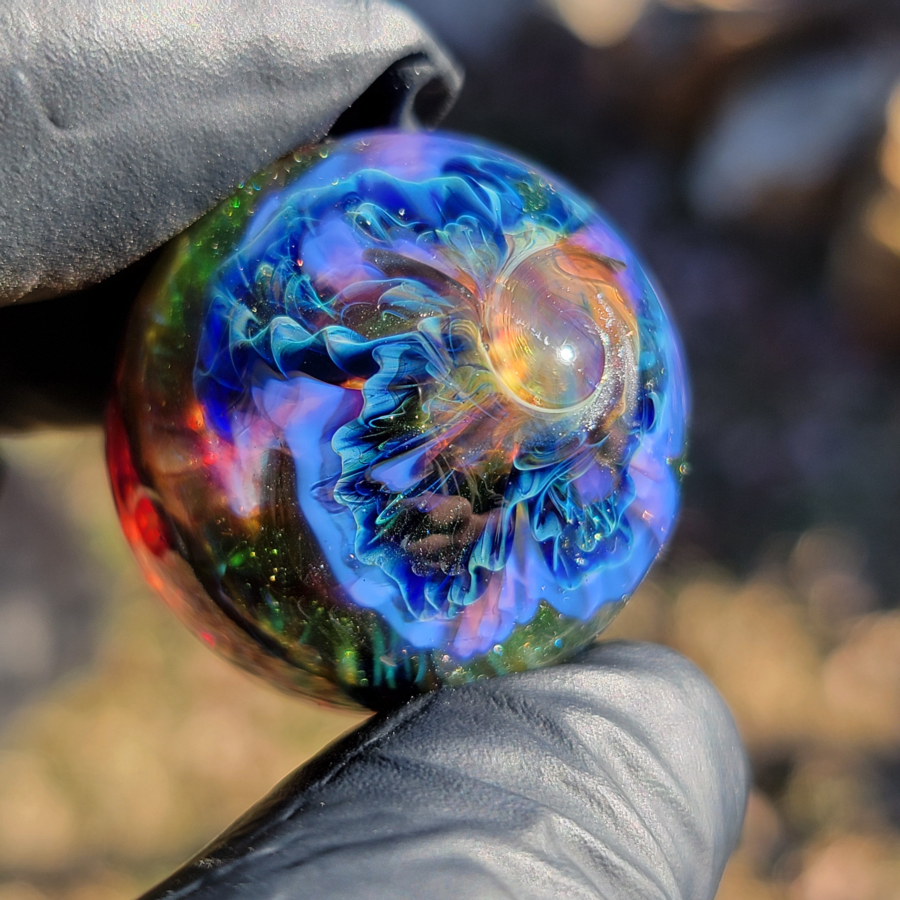 "Fantasy" mini marble.  1.32"