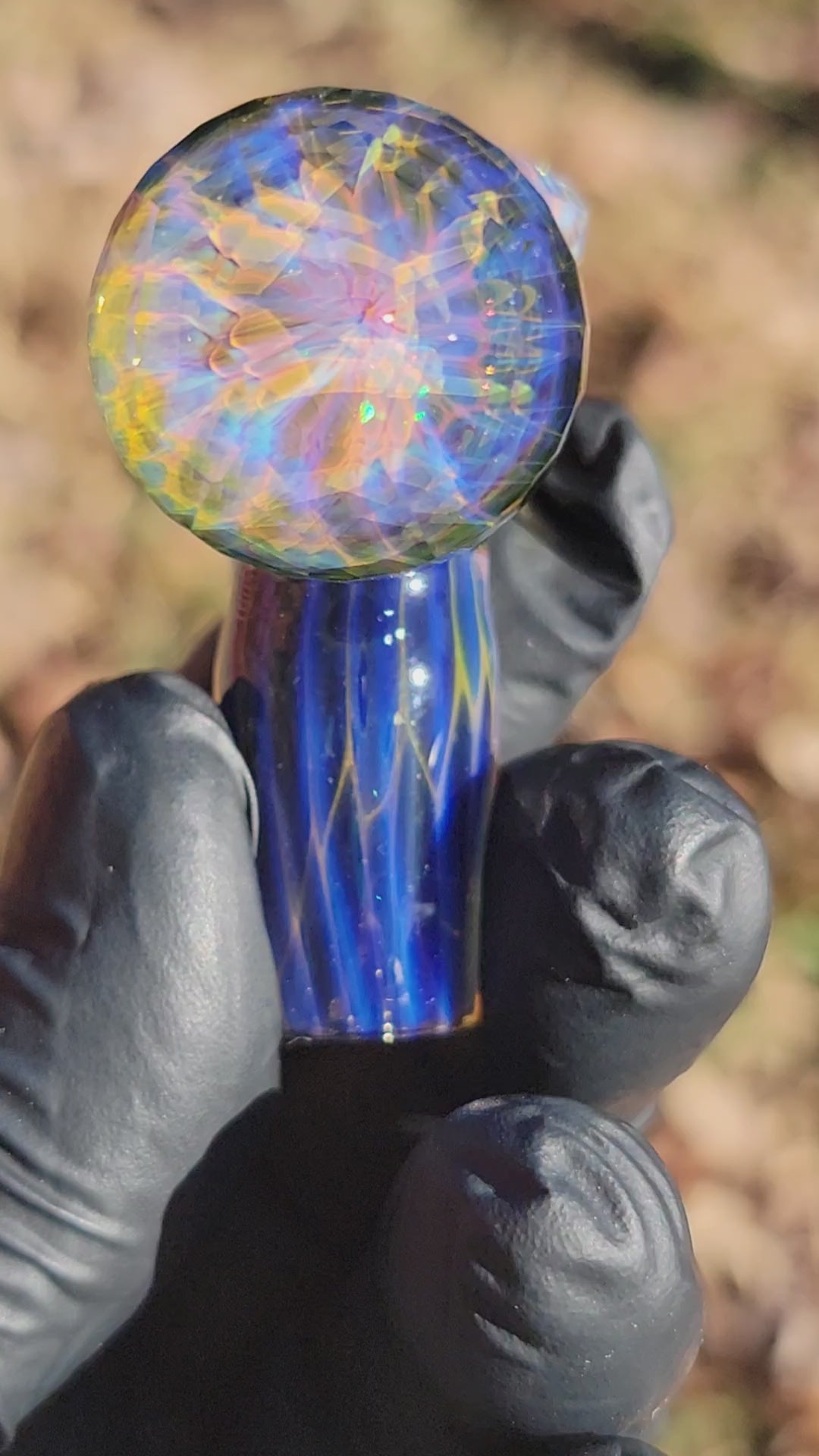 18mm Faceted Slide with Faceted marble